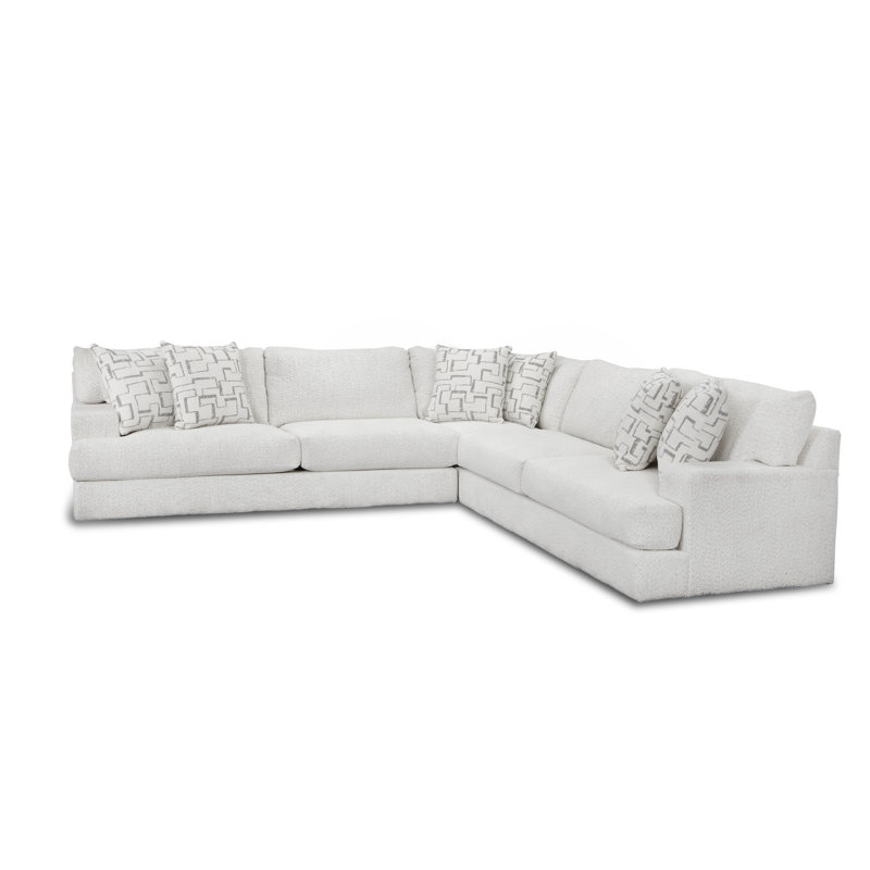 MOD#305 Modern L-Shaped Sectional Sofa with Removable Cushion Covers, High-Density Foam Seating, Durable Upholstery, Includes 6 Decorative Toss Pillows, Contemporary Living Room Furniture, 130" x 130" x 36"