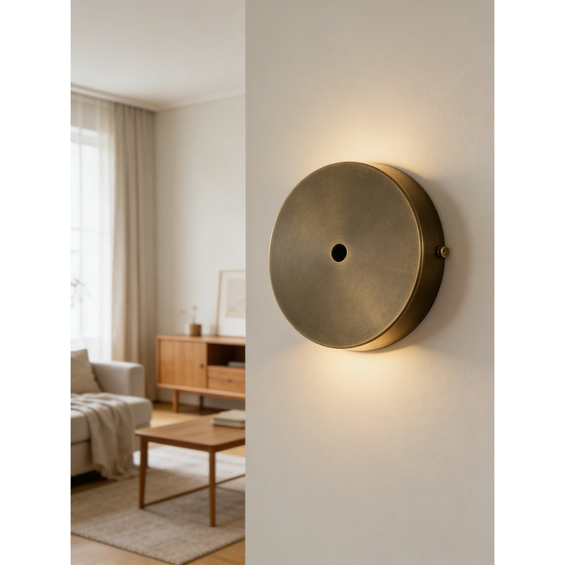 Ensemble de 2 appliques murales dorées antiques avec ampoules DEL, luminaires câblés en laiton massif pour meuble-lavabo et éclairage ambiant, hauteur de 18 pouces