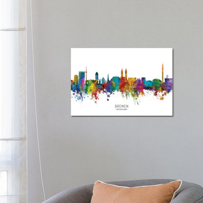 Bremen Deutschland Skyline by Michael Tompsett - 1 Piece Wrapped Canvas Wall Art
