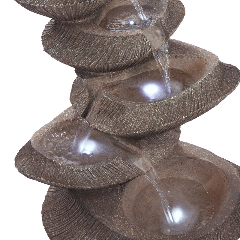 Analayah Outdoor Weather Resistant Floor Fountain with Light
