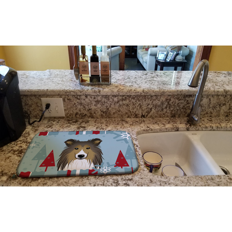 Tapis de séchage sheltie de noël winter