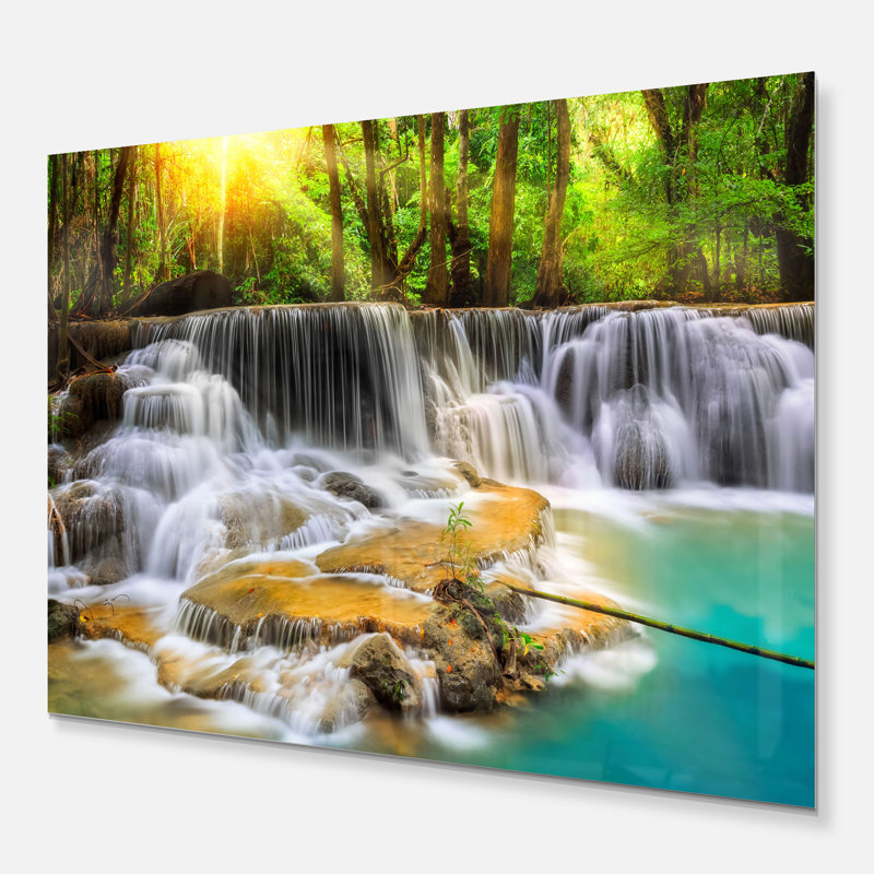 « kanchanaburi province cascade », impression, H 38 po x l 38 po x P 1 po, Métal