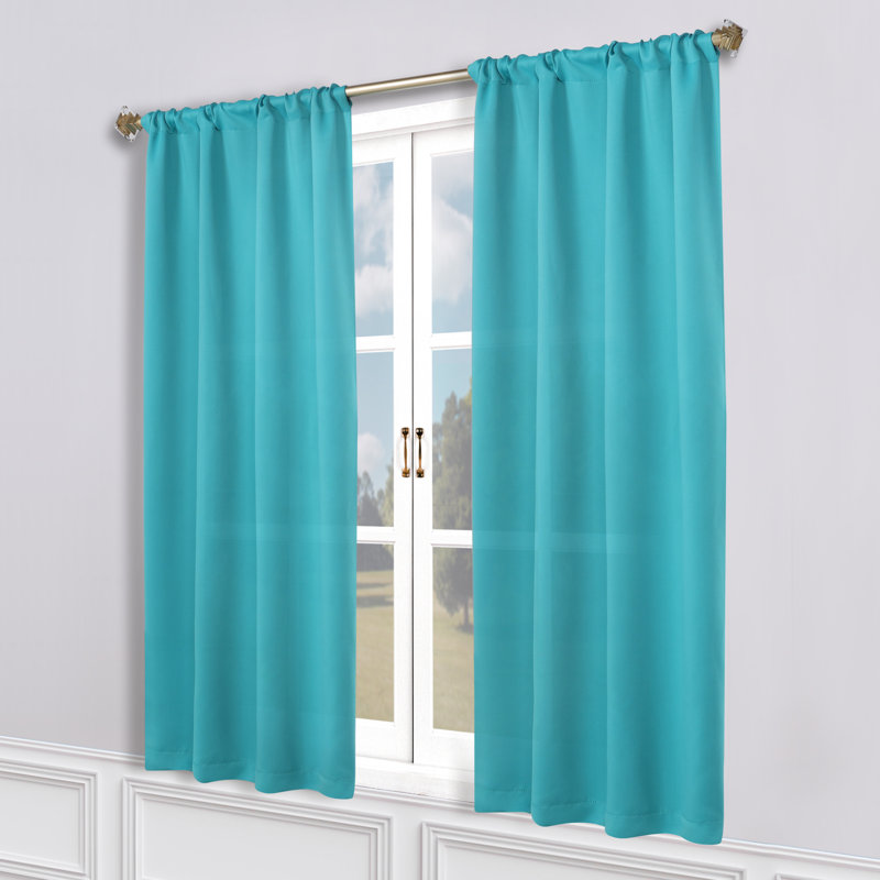 Paire de rideaux obscurcissant avec passe-tringle Moriah Millendon, L 36 po x L 63 po, Turquoise