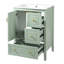Meuble-lavabo de 24 po vert clair avec lavabo et tiroirs