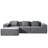 86'' L Shaped Couch With Armrest Organizer,3 Seats Sofas With Movable Ottoman,Comfy Sectional Sofa With Thick Cushion,Linen Sectional Couches For Living Room,Bedroom,Apartment,Dark Gray-920480286-920480284