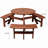 Wooden Picnic Table With 3 Built-In Benches,6 Person Kids Picnic Table, With Umbrella Hole,Camping Dining Table For Garden Patio Backyard-133930943