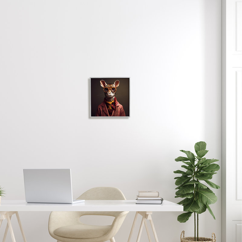 Ba-935 - Mode animalière encadrée sur bois, impression sur bois, Estampe numérique Farmhouse, H 12 po x l 12 po x P 1,5 po