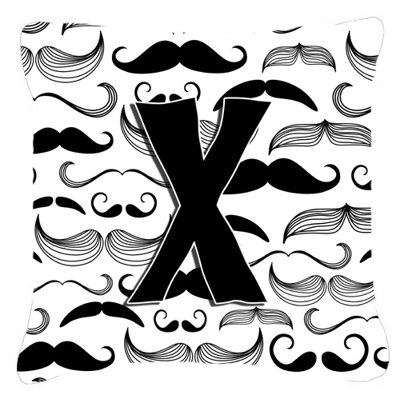 Lettre Moustache Monogram intérieur/extérieur Throw Pillow