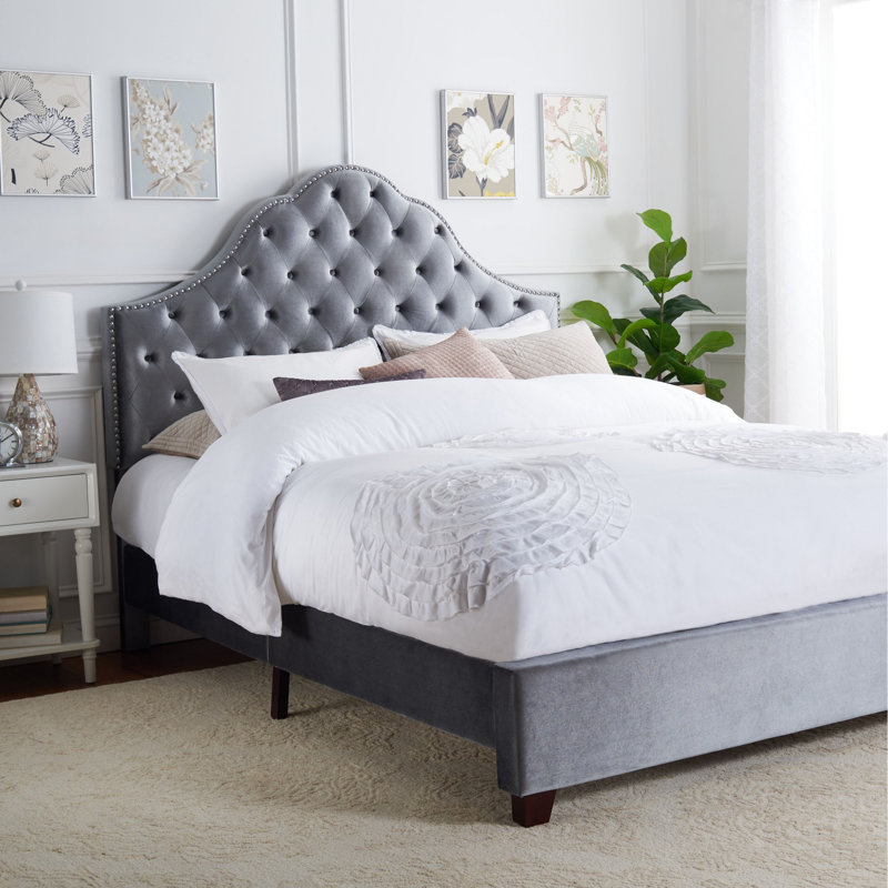 Arlana Upholstered Standard Bed, Queen, Gray