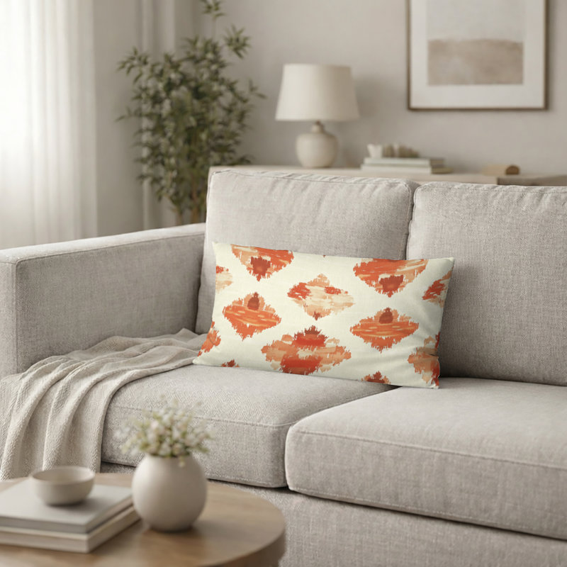 Coussin décoratif Country Farmhouse - Coussin Ikat, H 12 po x l 20 po