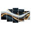 Captivating Gold and Black Marble II - Abstract Modern Waves, impression d'art mural