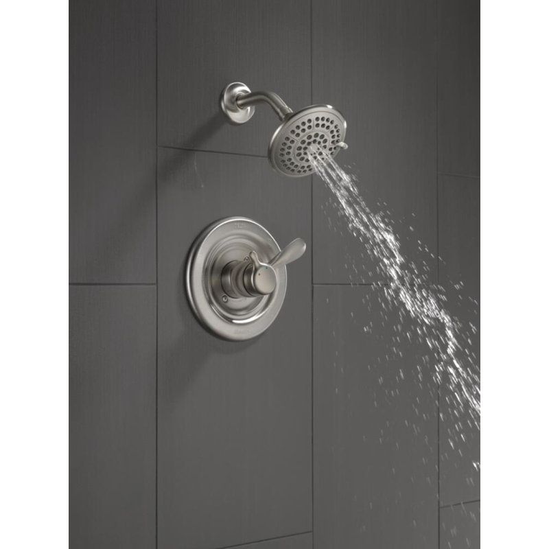 Robinet de douche à contrôle de volume classique avec poignée levier et technologie H2okinetic, Nickel brossé