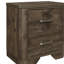 Table de chevet 1 pièce Rustic Brown Finish Brown