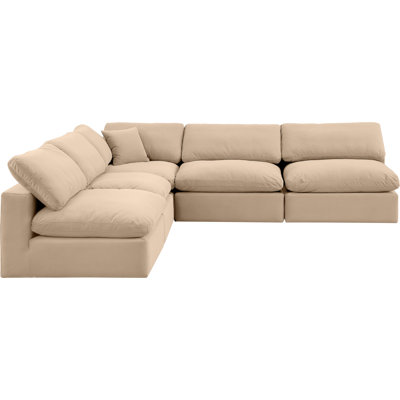 Hripsik Velvet L-Shaped Sectional Reversible