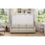 Grand lit beige pliable, avec rangement et à DEL - confortable pour les espaces restreints