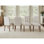 Ensemble de 4 chaises de salle à manger en bois, chaises de salle à manger modernes avec dossier, chaises d'appoint de cuisine en tissu avec pieds en bois, beige et noyer