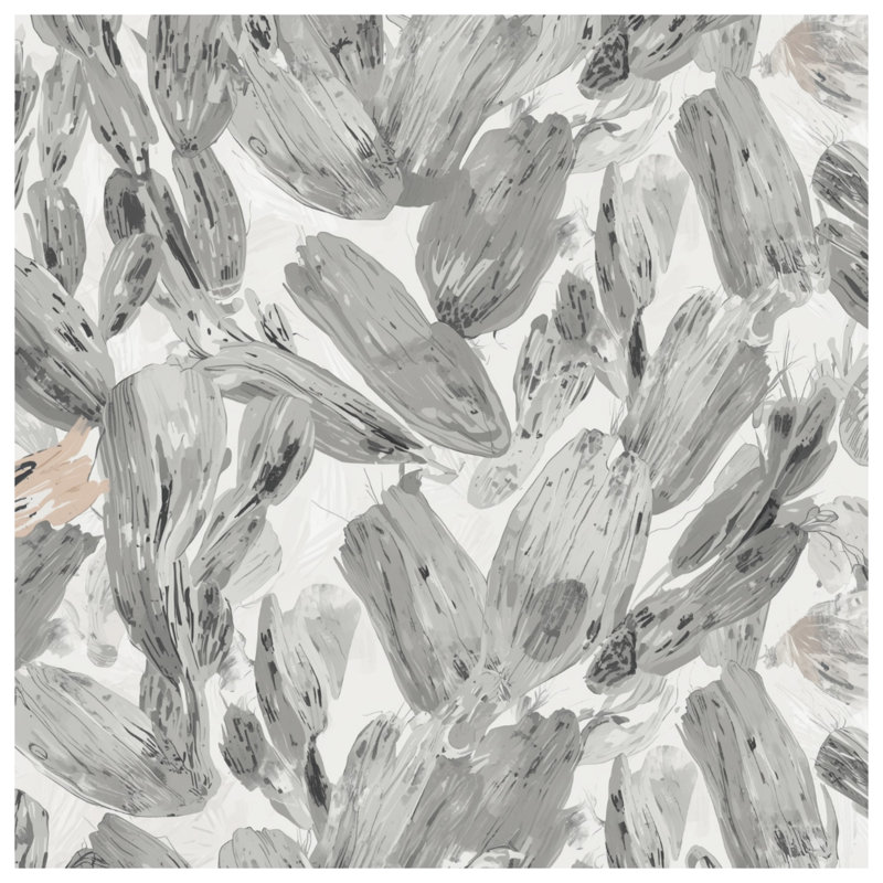 Monochrome Cactus Pattern Bedding Cactus Bedspread Botanical, Twin