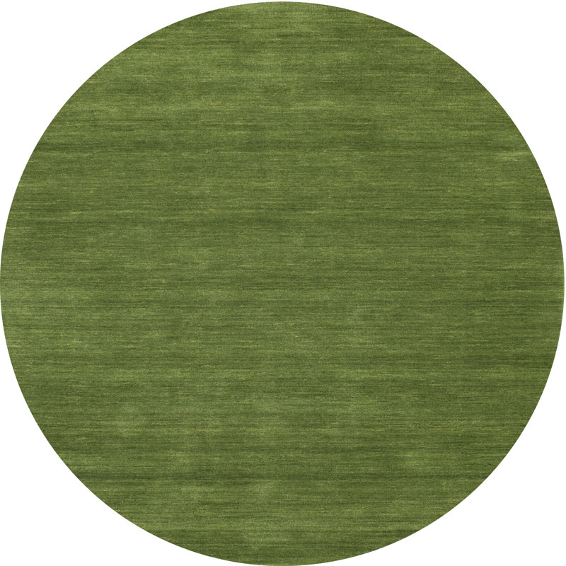 Tapis de zone vert contemporaine, Rond 8 pi