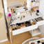 Ensemble de coiffeuse de 39,4 po de large avec tabouret et 3 modes de luminosité réglables