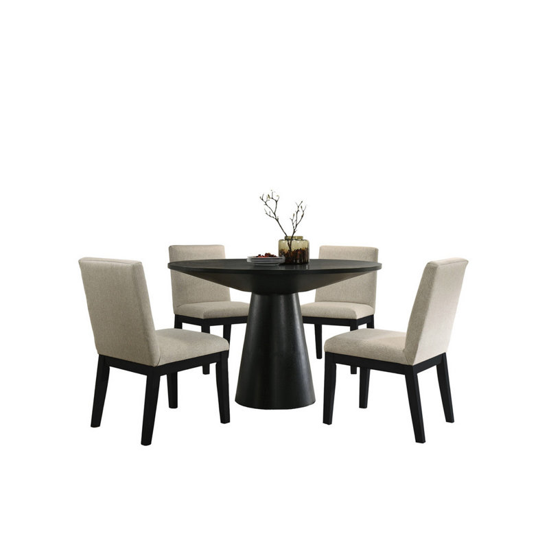 Ensemble de salle à manger Lueva, Beige / noir, Noir
