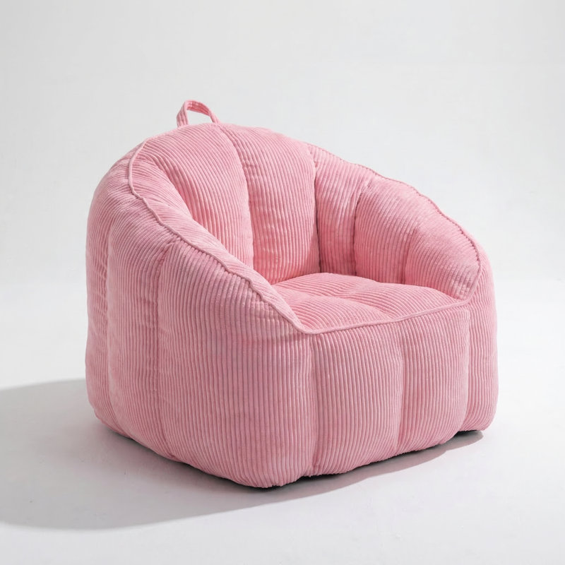 Large Corduroy Bean Bag Sofa Chair with Armrests and Included Filler