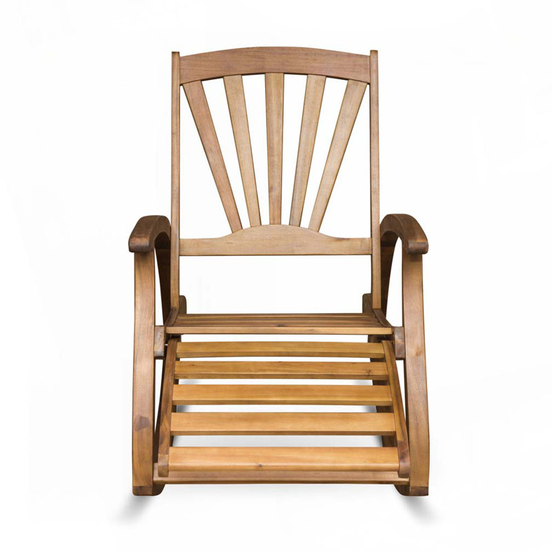 Chaise berçante d'extérieur en bois d'acacia, Teck
