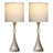 26" Glam Silver Metal Table Lamp Set of 2 - Crystal Orb Accent Bedside Lamps with USB Charging Ports & 3-Way Dimmable Light for Bedroom Nightstand, Living Room Decor-940676681