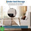 Lit plateforme tapissier blanc grand format-673440567