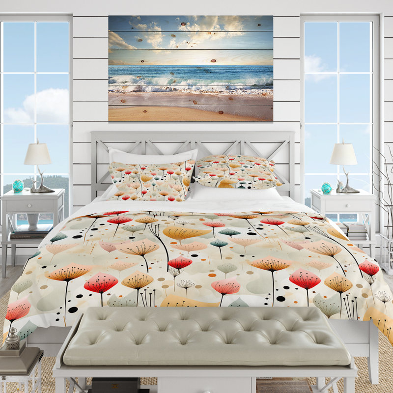 Ensemble de housse de couette botanique Subdued Expression II - microfibre de polyester