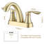 Robinet de salle de bain central 4 ", 4 poignées, or brossé avec bonde escamotable pour lavabo