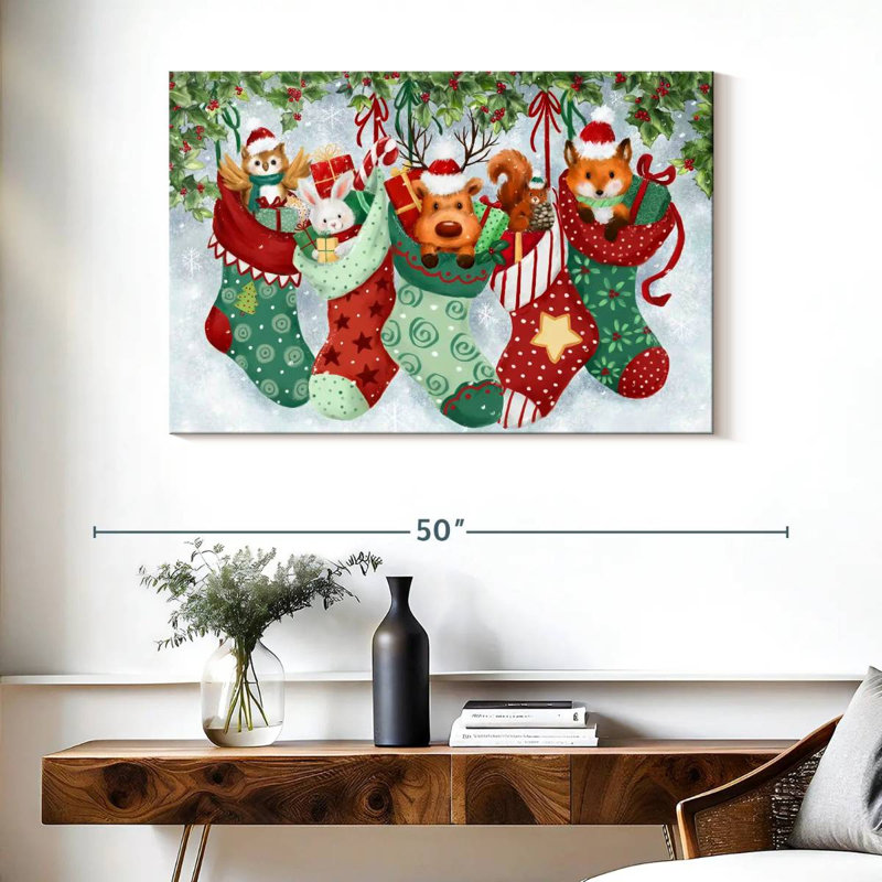 Christmas Socks, 26" H x 39" W