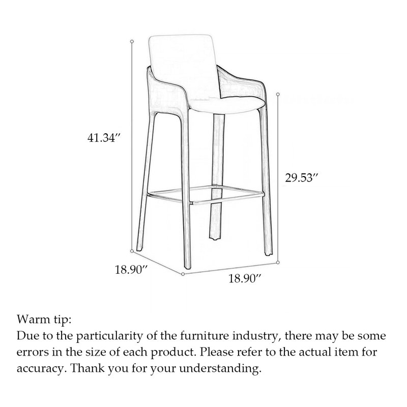Modern And Simple Saddle Leather Armrest And Backrest Bar Stools