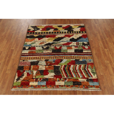 Handmade Moroccan Oriental Rug 5x6