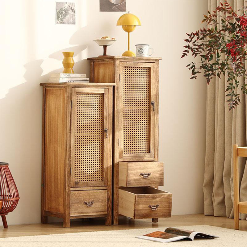 Console rectangulaire en bois massif brun, H 33,86 po x l 13,78 po x P 13,78 po
