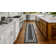 Double Border Machine Tufted Performance Dark Gray/White Rug