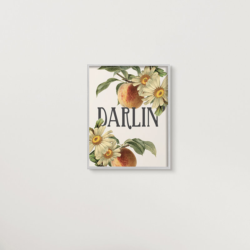 Pêcher de Darlin, Estampe numérique Farmhouse, H 14 po x l 11 po