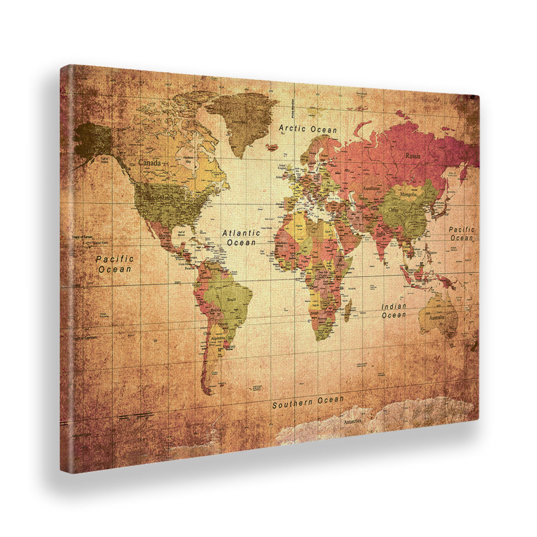 Leinwandbild Ancient World Map von Giallobus