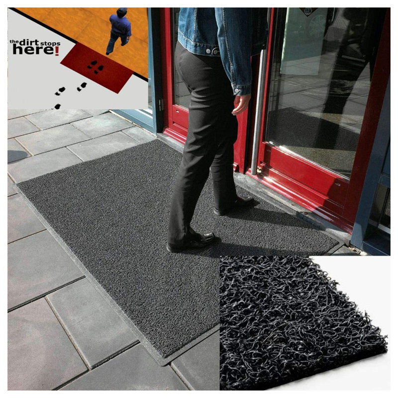 Paw Embossed Doormat, Grey, Rectangle 40 x 60cm