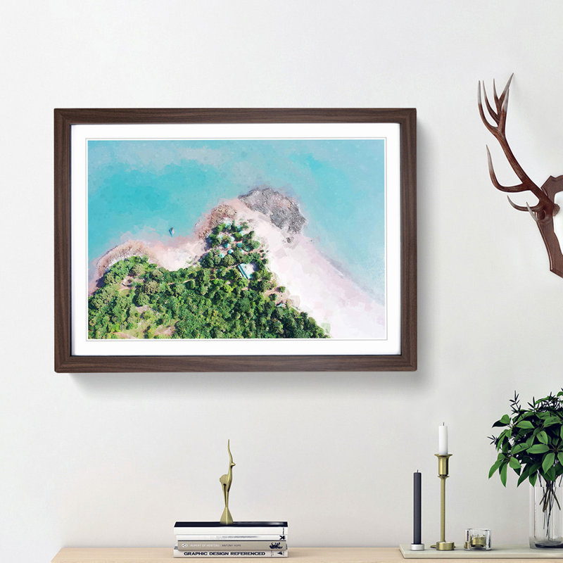 Beach in Conakry Guinea in Abstract - Picture Frame Photograph Print, 48cm H x 65cm W x 2cm D, Walnut Framed