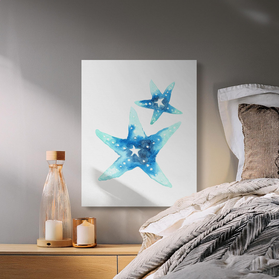 Watercolor Starfish Ocean Beach Canvas Print