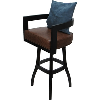 Etienne Marble Brown Vinyl - Blue Pillow