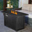 Table de foyer d'extérieur au propane en fer H 25 po x l 43 po avec couvercle