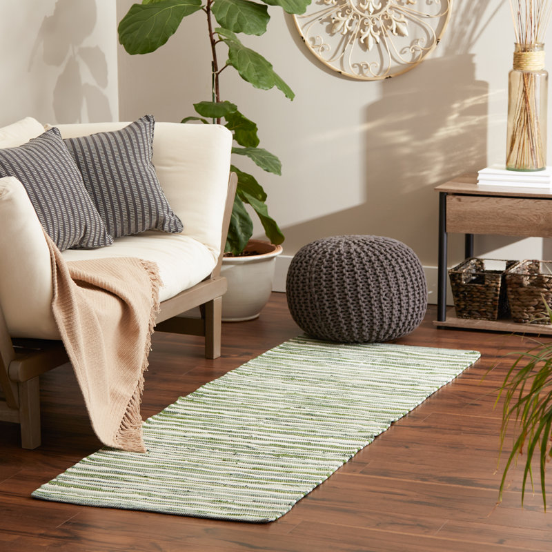 Kirklyn Cotton Striped Indoor Rug, Rectangle 2' x 3'