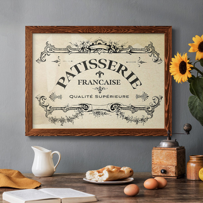 Antique French Label I - reproduction de photo sur toile simple, Érable, H 26 po x l 38 po