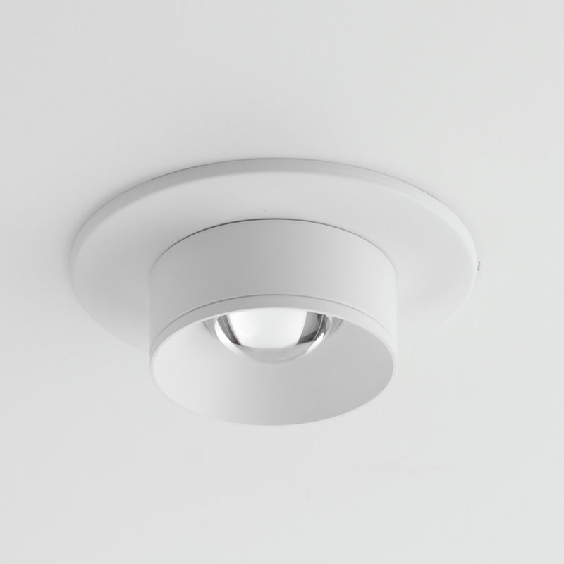 Plafonnier encastré en verre Tessel, Blanc