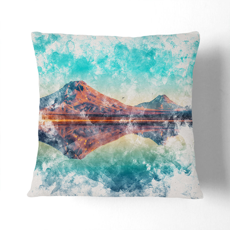 Reflection upon a Lake in Chile Cushion with Filling, 55cm H x 55cm W x 20cm D, Black