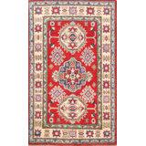 Geometric Kazak Oriental Area Rug 3x4