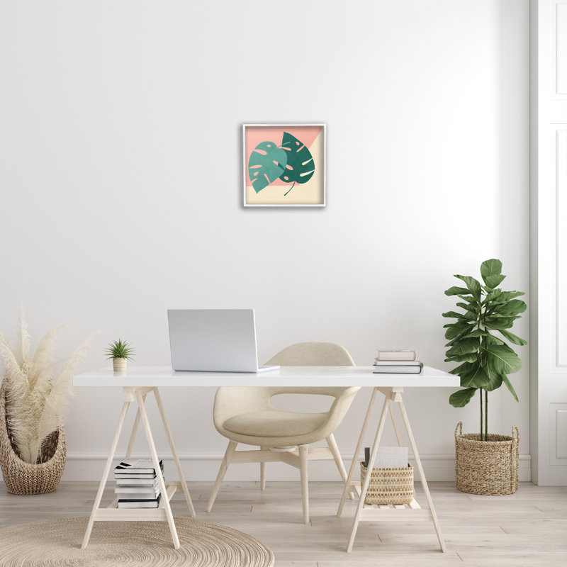 Art mural moderne sur toile feuille de Monstera par Ruth Fromstein, H 17 po x l 17 po