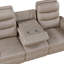 Canapé inclinable double Meloni avec table rabattable, en microfibre taupe-135371809