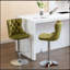 Tabourets de bar pivotants en velours à hauteur réglable de 25 à 33 pouces, base chromée moderne pour plus de confort et de style-1173832551